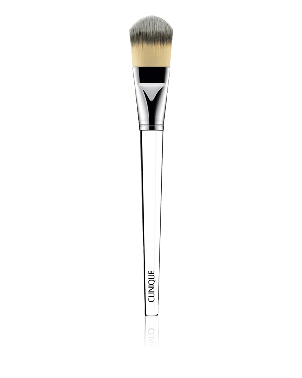 Foundation Brush, Flat, tapered brush for flawless, all-over application, seamless coverage.